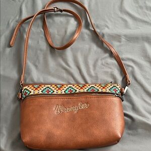 Wrangler Tan Crossbody Bag with Colorful Pattern